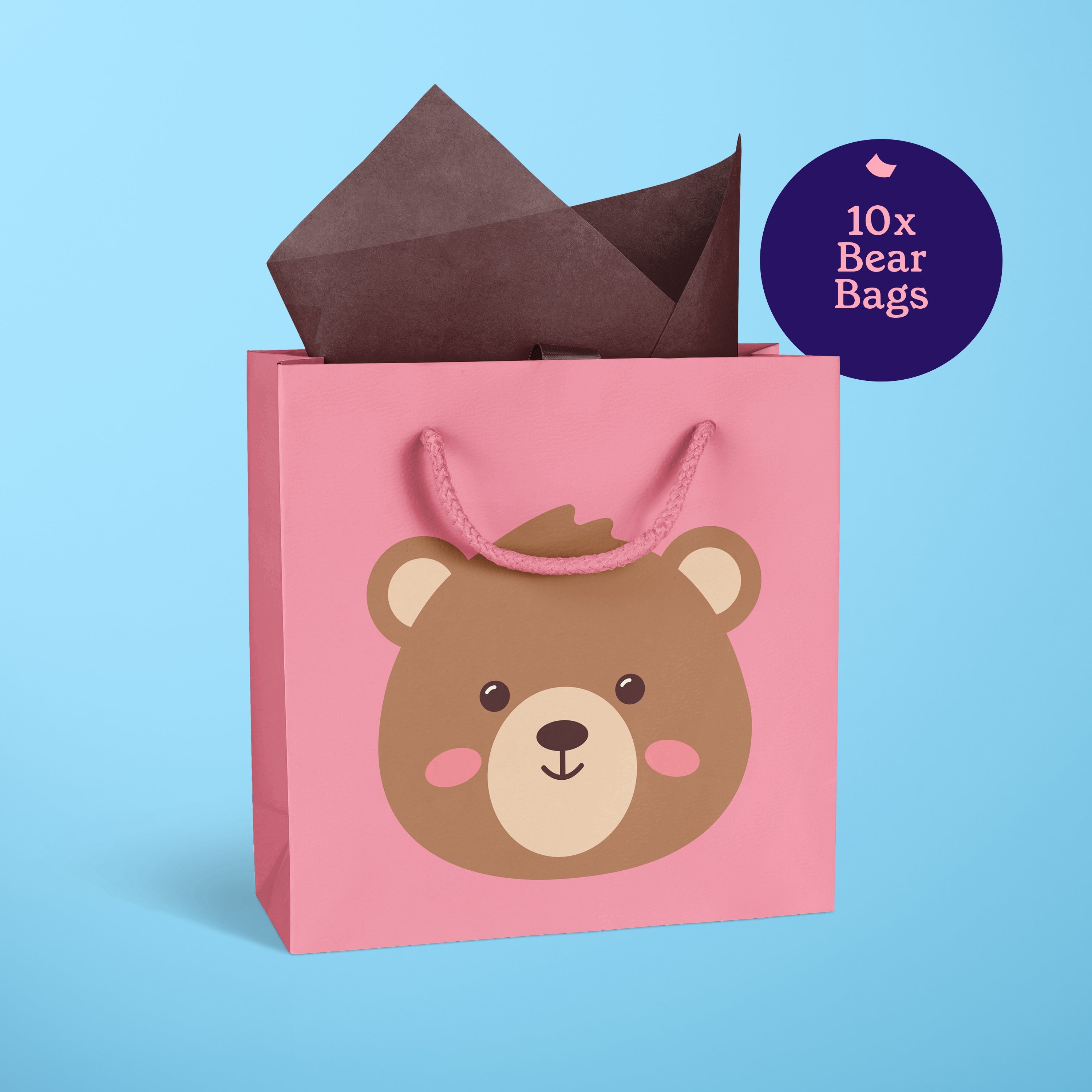 Baby Animal Bear Gift Bags - 10pk