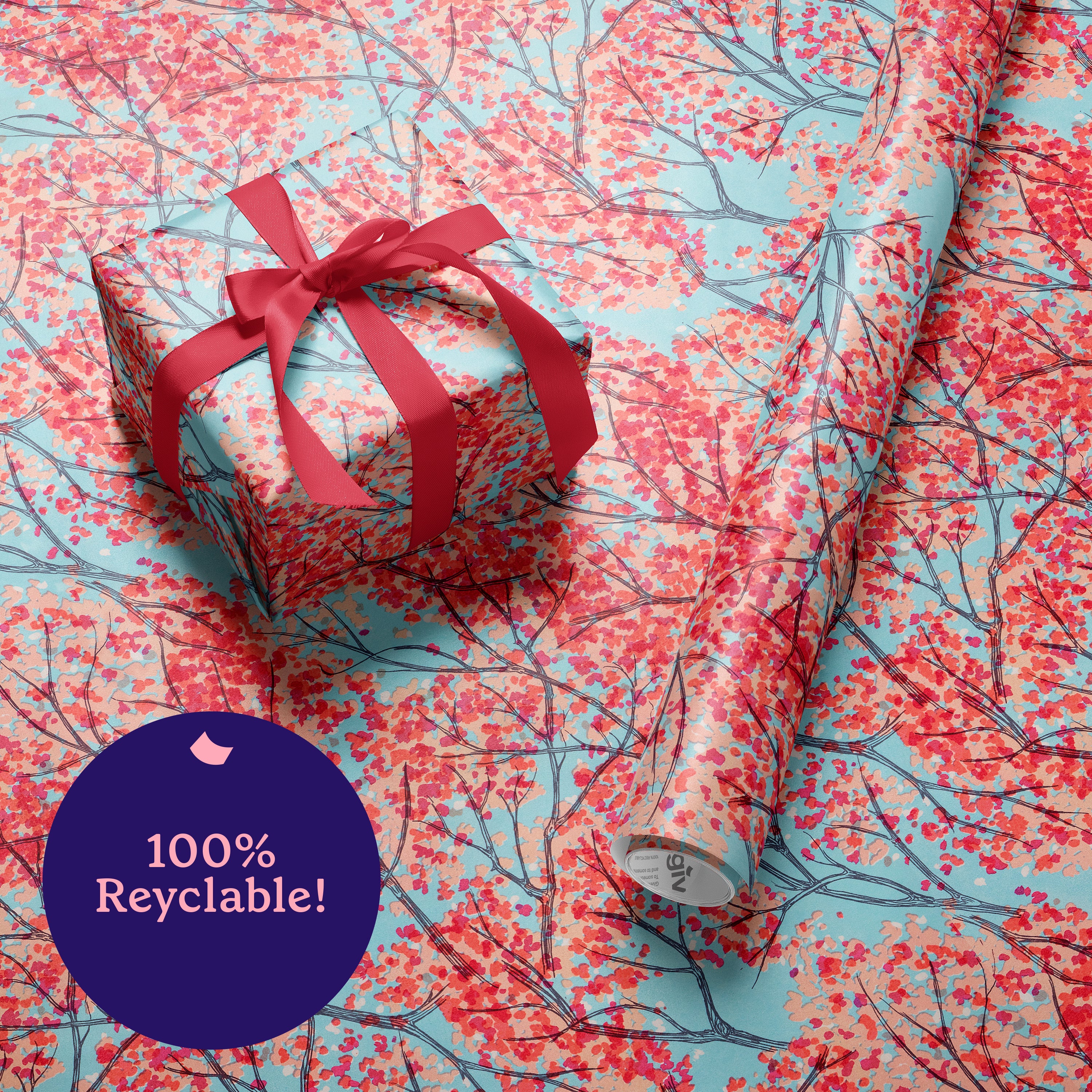 50cm x 70cm Eco-Friendly Wrapping Paper - Cherry Blossom Bundle (6 Sheets)
