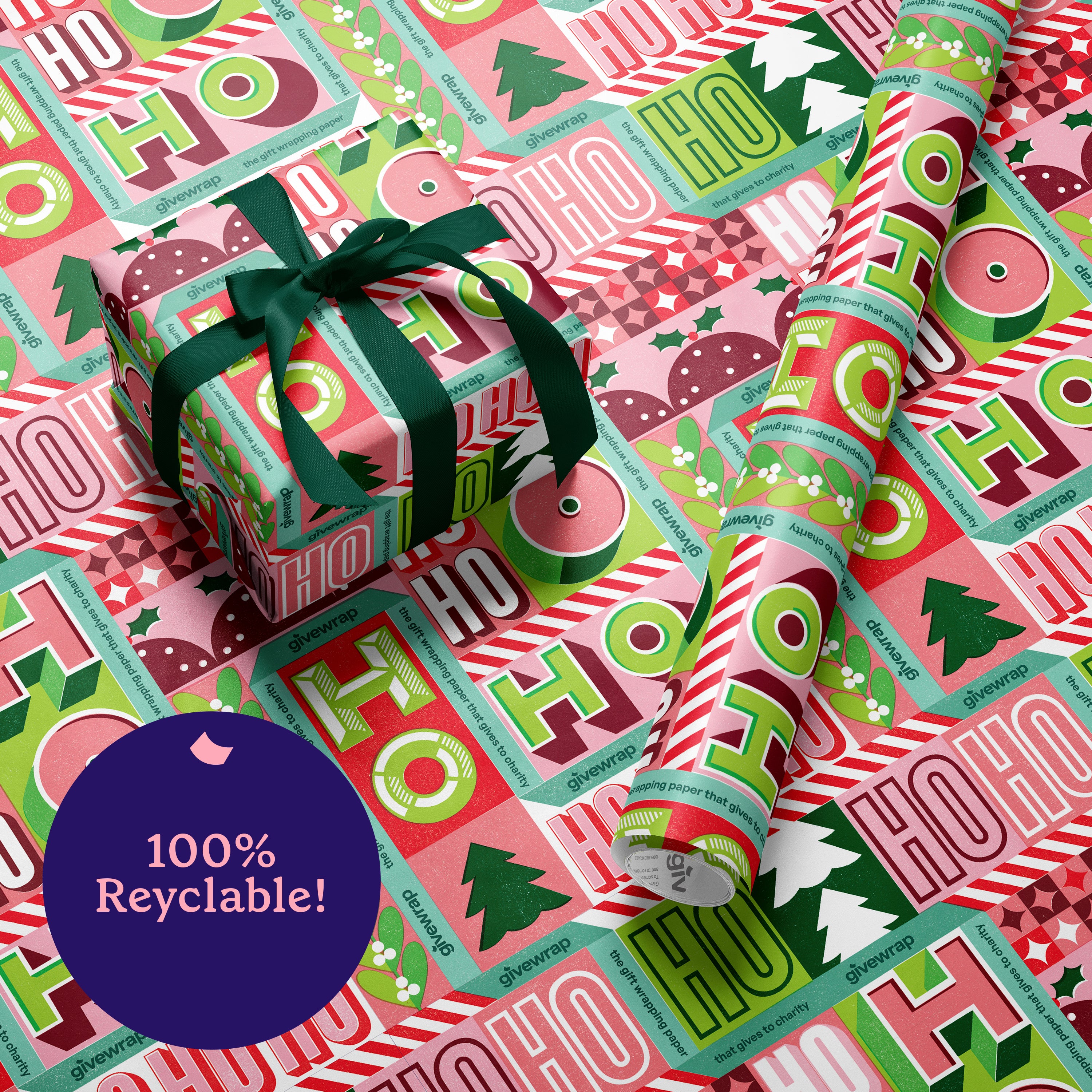 6 Rolls of HoHoHo Christmas Wrapping Paper (Each Roll 3M x 70CM)