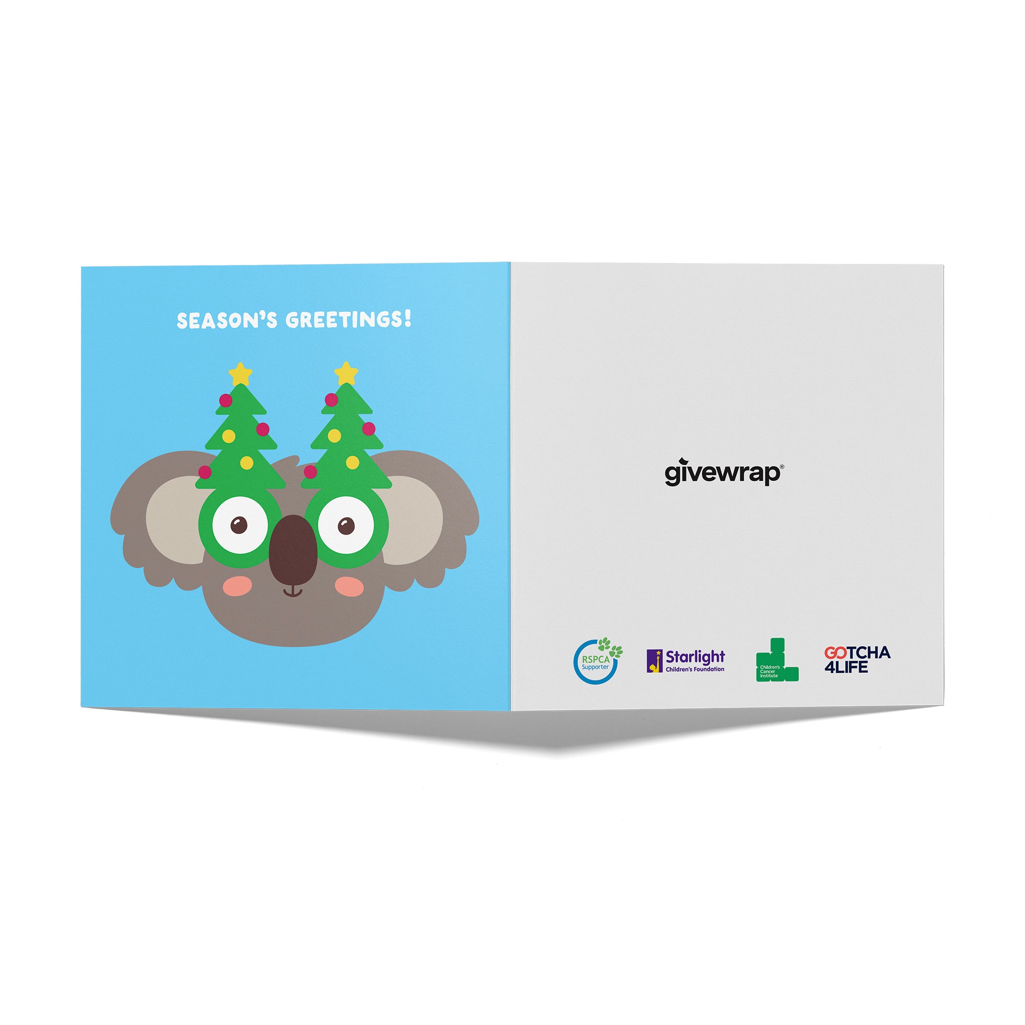 10 Christmas Greeting Cards - Santa and Koala