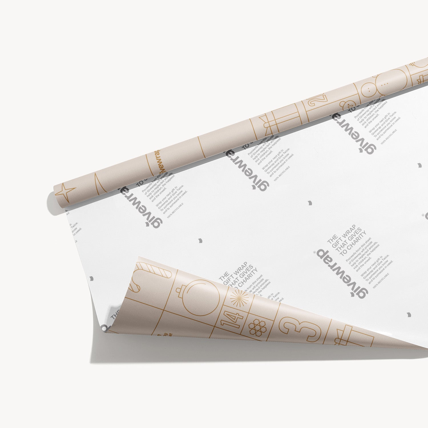 Advent Beige Wrapping Paper