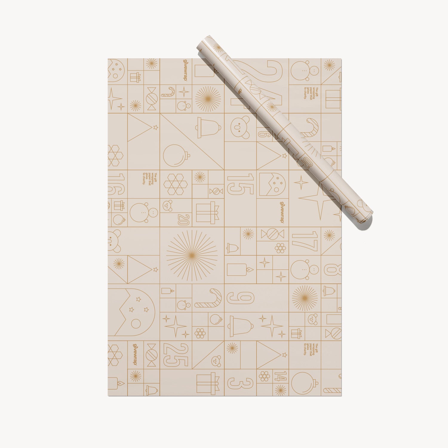 Advent Beige Wrapping Paper