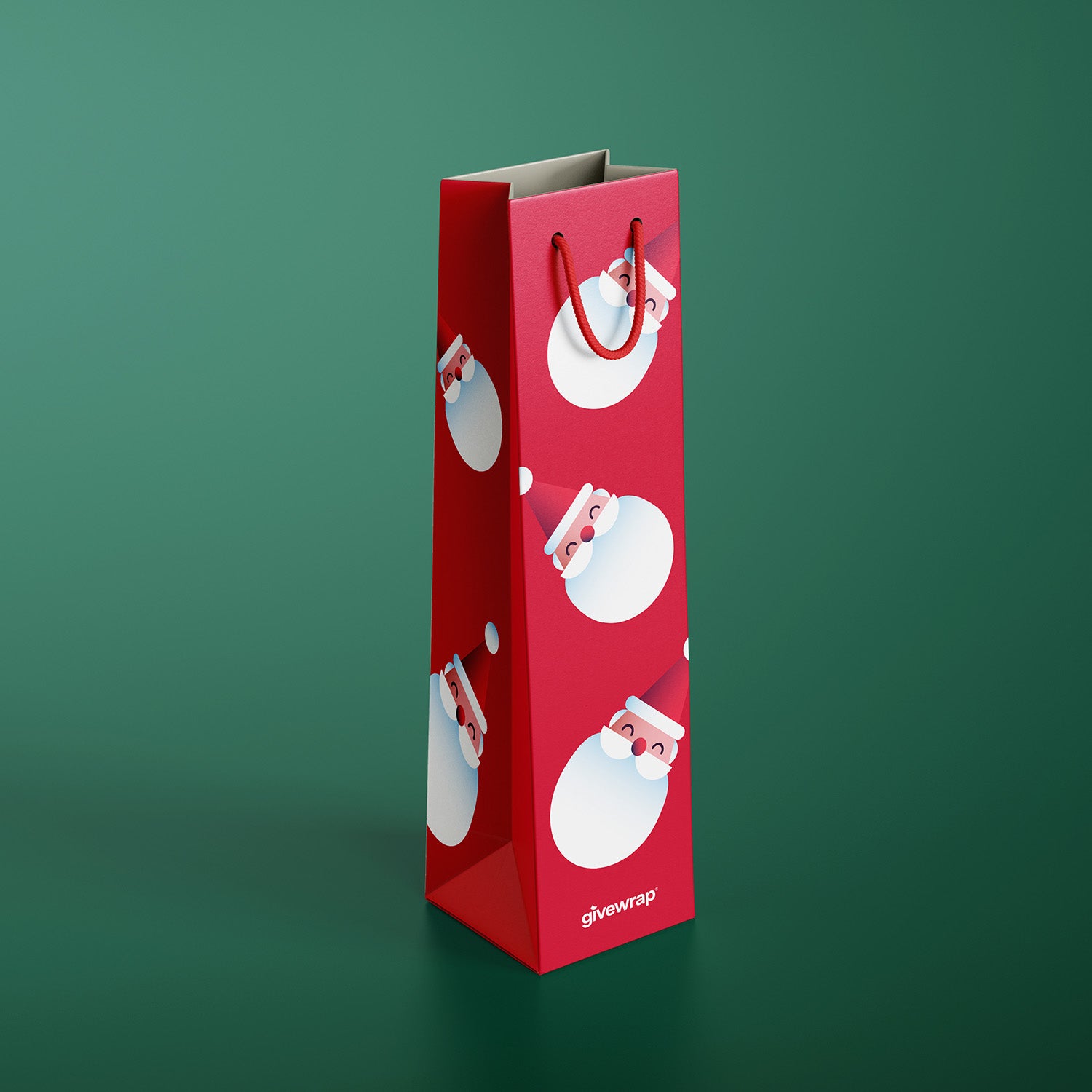 30 Wine Bottle Bags Christmas Santa Kraft (11cm*10cm*36.5cm)