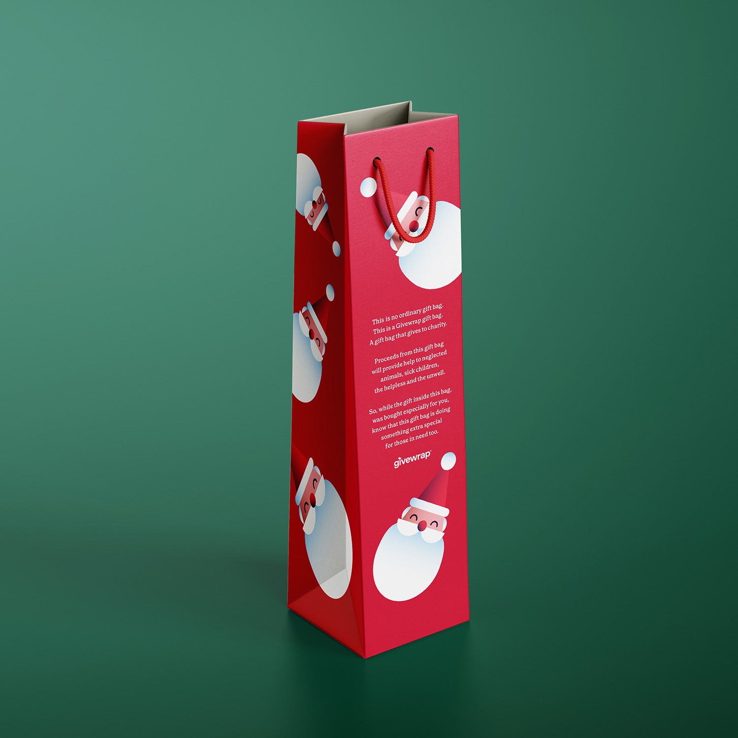 30 Wine Bottle Bags Christmas Santa Kraft (11cm*10cm*36.5cm)
