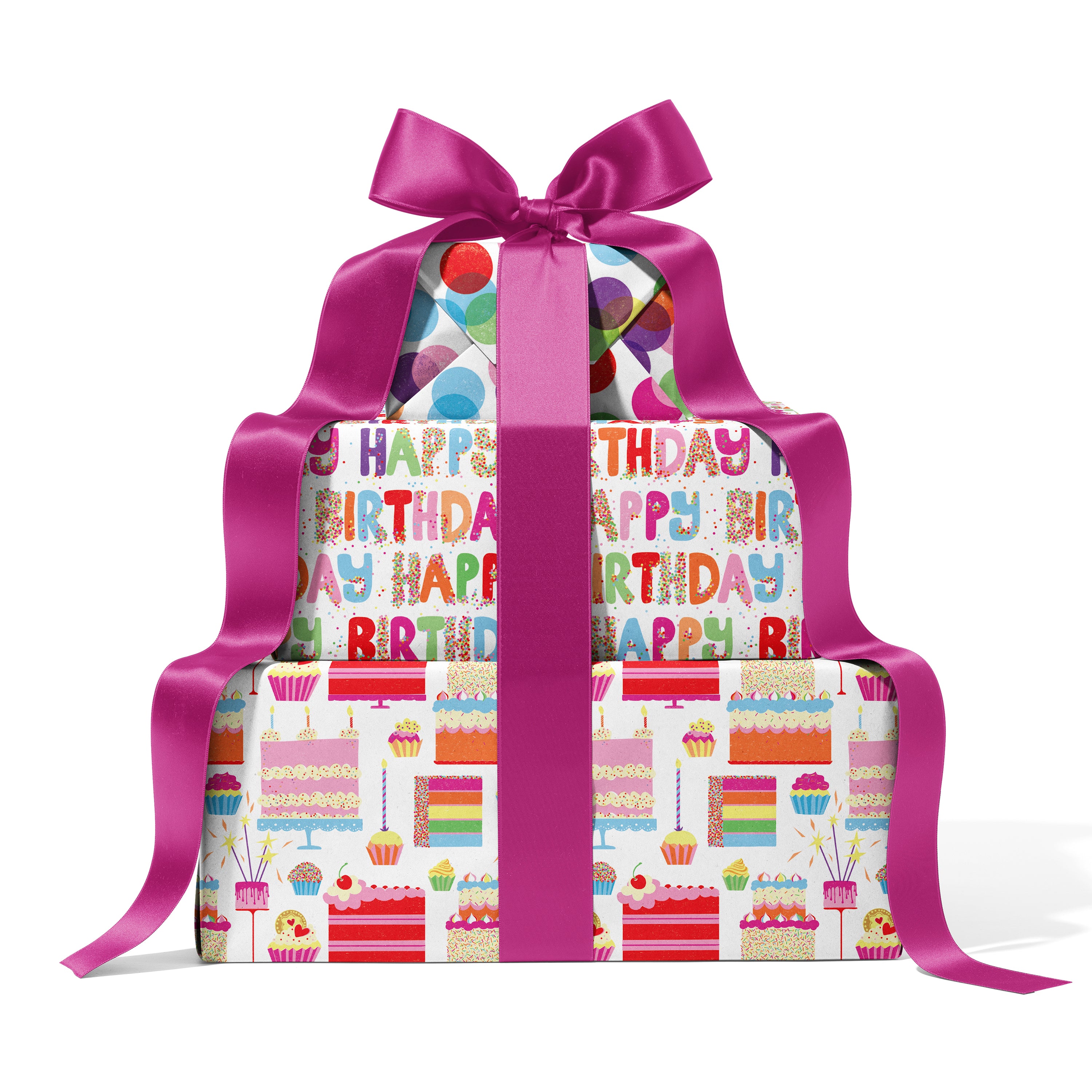 50cm x 70cm Eco-Friendly Wrapping Paper - Birthday Bundle (6 Sheets)