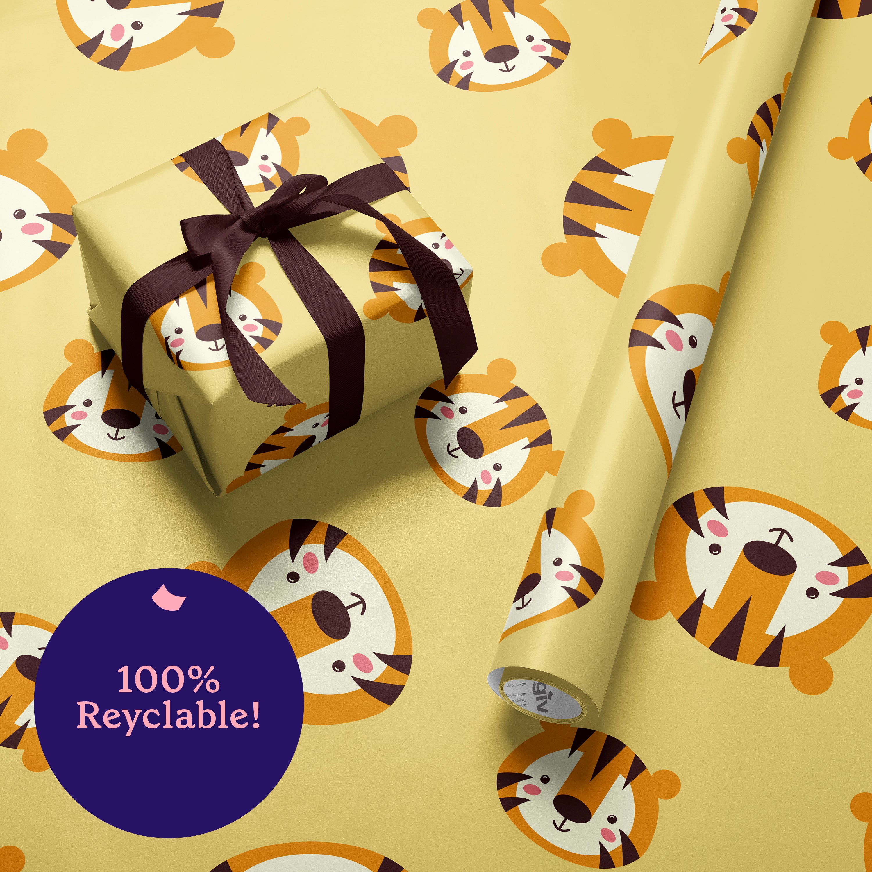 50cm x 70cm Eco-Friendly Wrapping Paper - Cute Animals Bundle (6 Sheets)