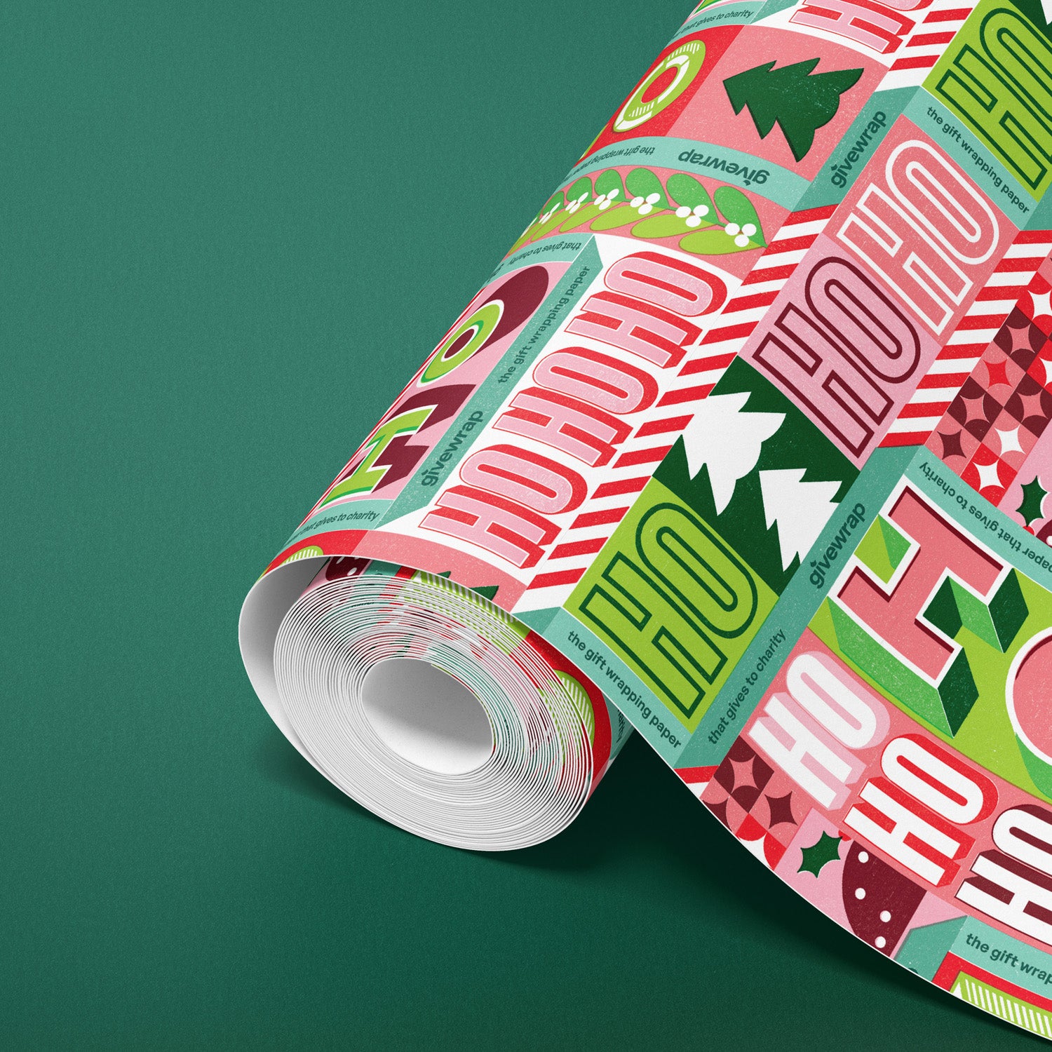 Jumbo Counter Roll Wrapping Paper 80gsm Christmas HoHoHo (50Mx50CM)