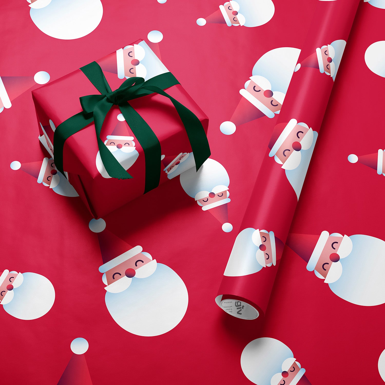 Wrapping Paper Counter Roll 80gsm Santa Red (50cmx50m)