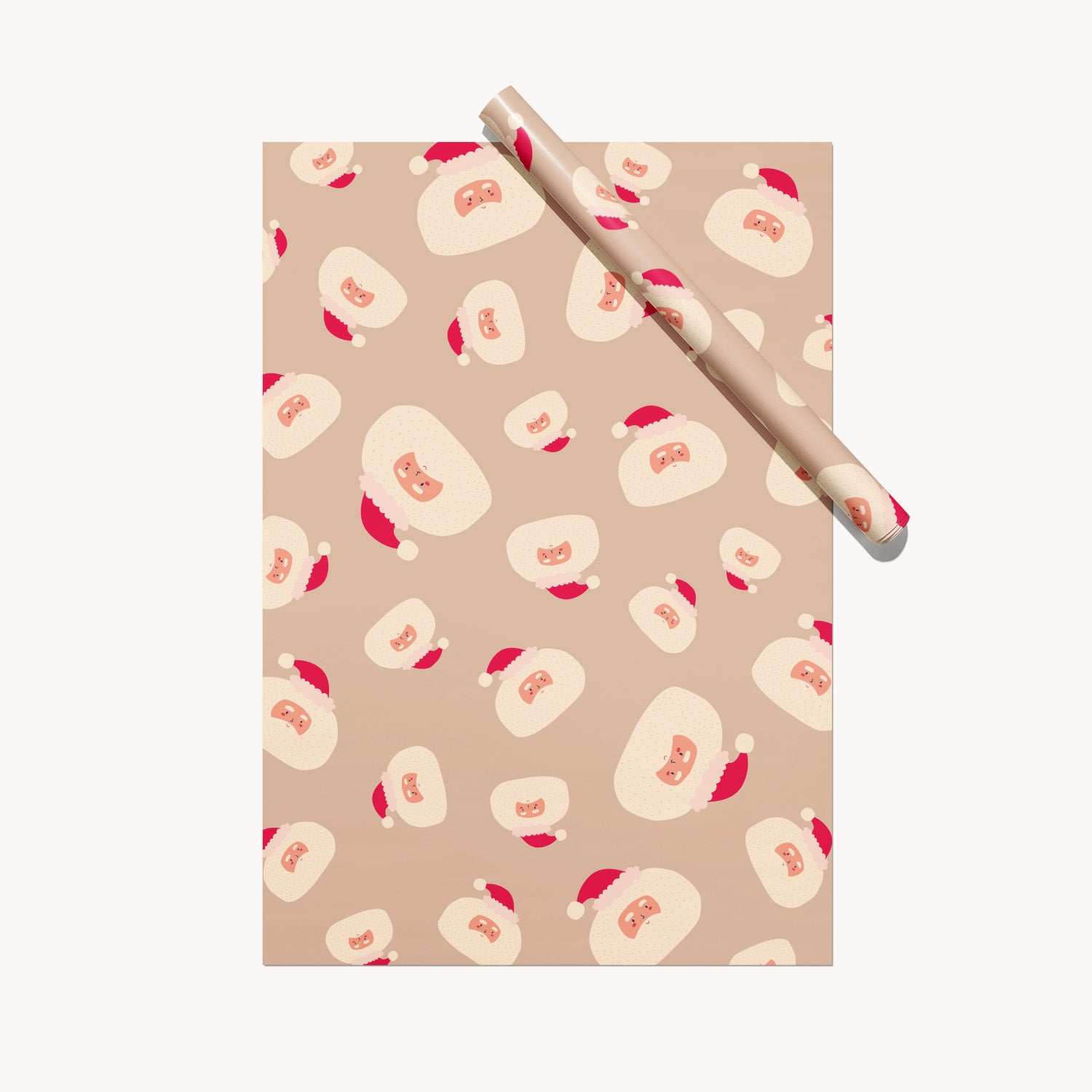 Santa Beige Wrapping Paper